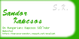 sandor kapcsos business card